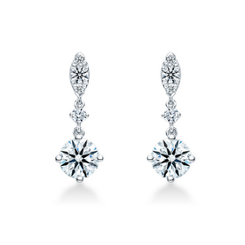 18kw 1.11-1.17ct Diamond Aerial Petite Drop Earrings