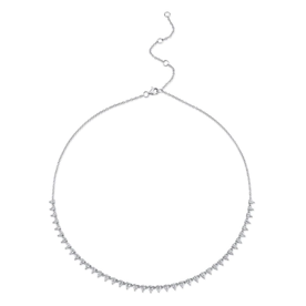 14K White Gold 2.74C Diamond Pear Necklace