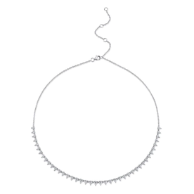 SHY CREATION INC 14K White Gold 2.74C Diamond Pear Necklace