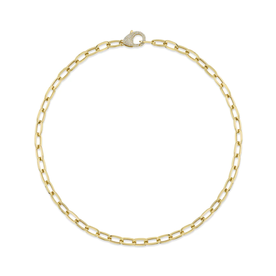 SHY CREATION INC 14K Yellow Gold 0.42ct Diamond Paper Clip Link Necklace