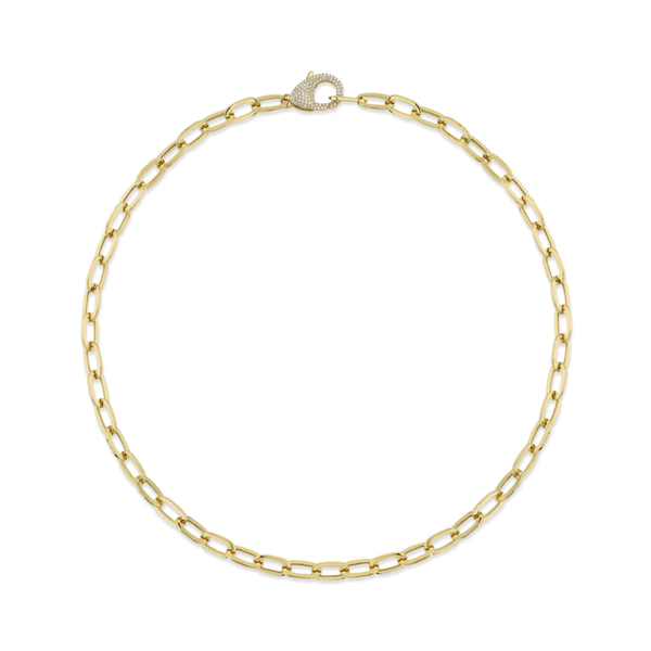 SHY CREATION INC 14K Yellow Gold 0.42ct Diamond Paper Clip Link Necklace
