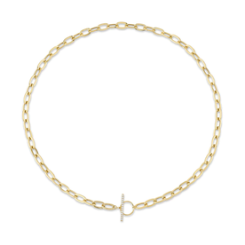 SHY CREATION INC 14K Y/G 0.13CT Diamond Paper Clip Necklace