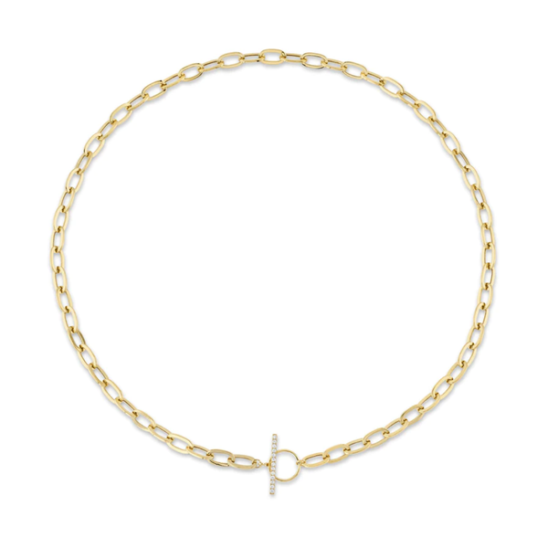 SHY CREATION INC 14K Y/G 0.13CT Diamond Paper Clip Necklace
