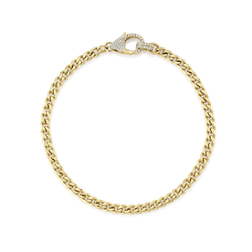 SHY CREATION INC 14K Yellow Gold 0.25C Diamond Link Bracelet