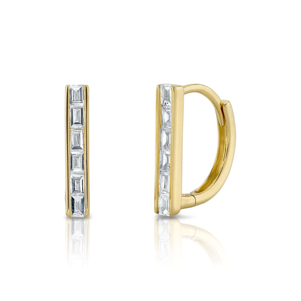 SHY CREATION INC SC55023323 - 14ky 0.23C Dia Baguette Huggie Earrings