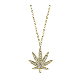 SHY CREATION INC SC55020241 - 0.12CT 14K Y/G DIAMOND LEAF NECKLACE