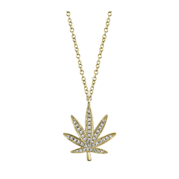 SHY CREATION INC SC55020241 - 0.12CT 14K Y/G DIAMOND LEAF NECKLACE