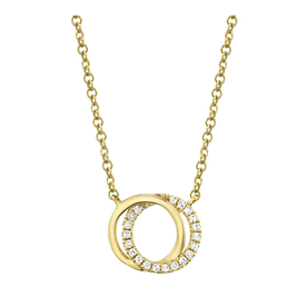 SHY CREATION INC 14K Yellow Gold .07C Diamond Love Knot Necklace