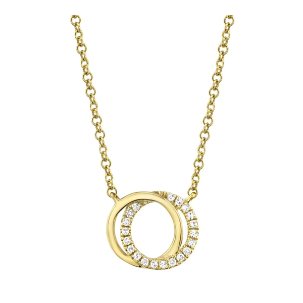 SHY CREATION INC 14K Yellow Gold .07C Diamond Love Knot Necklace