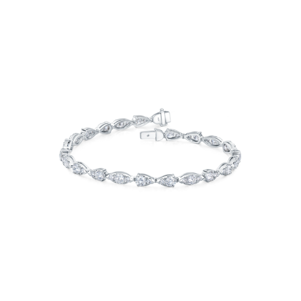 HEARTS ON FIRE LLC 18kw 4.44 - 4.65ct Diamond Aerial Dewdrop Line Bracelet Medium
