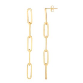 14KY Gold Paperclip Link Drop Earrings