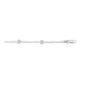 14K White Gold CZ Anklet