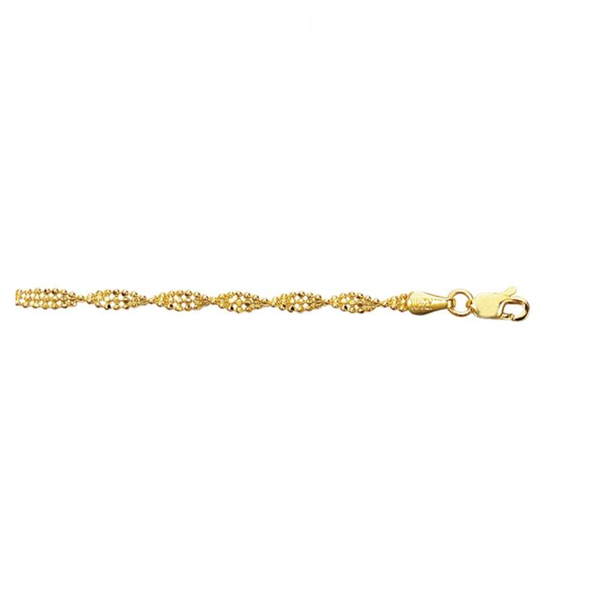 14K Yellow Gold Twisted Bead Bracelet