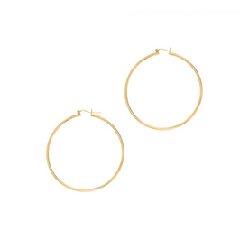 14K Yellow Gold 45mm Shiny Hoop Earrings