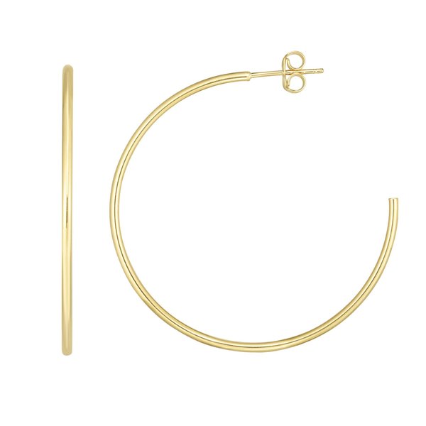 14K Yellow Gold Polished C Hoop Earrings