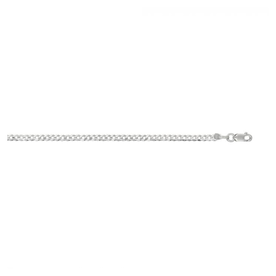 14K White Gold Curb Anklet