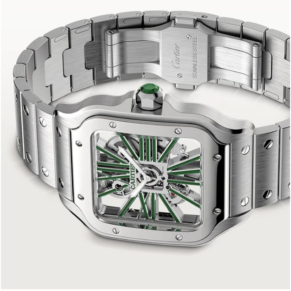 CARTIER Santos de Cartier Green Skeleton