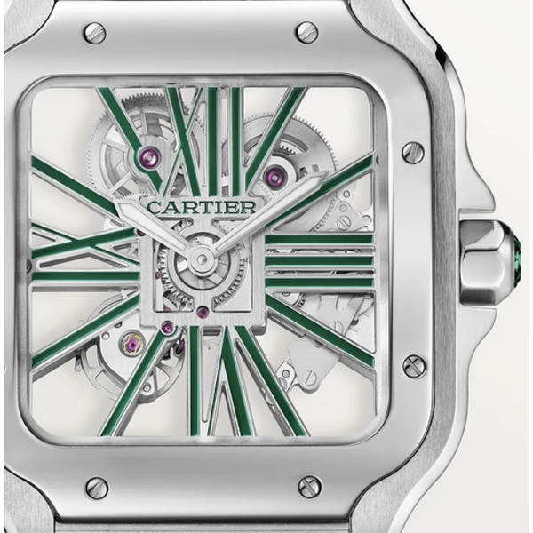 CARTIER Santos de Cartier Green Skeleton