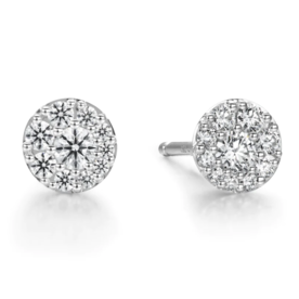 HEARTS ON FIRE LLC 18kt White Gold  .45ct - .55ct Tessa Stud Earrings