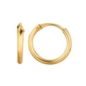 14K Gold Round Endless Hoops
