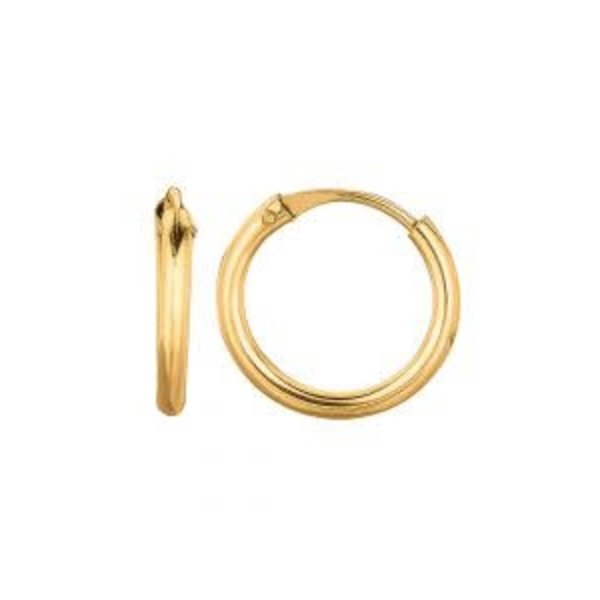 14K Gold Round Endless Hoops