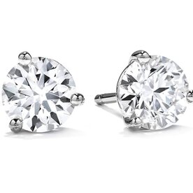 HEARTS ON FIRE LLC 18KW Three-Prong .63ct Diamond Stud Earrings