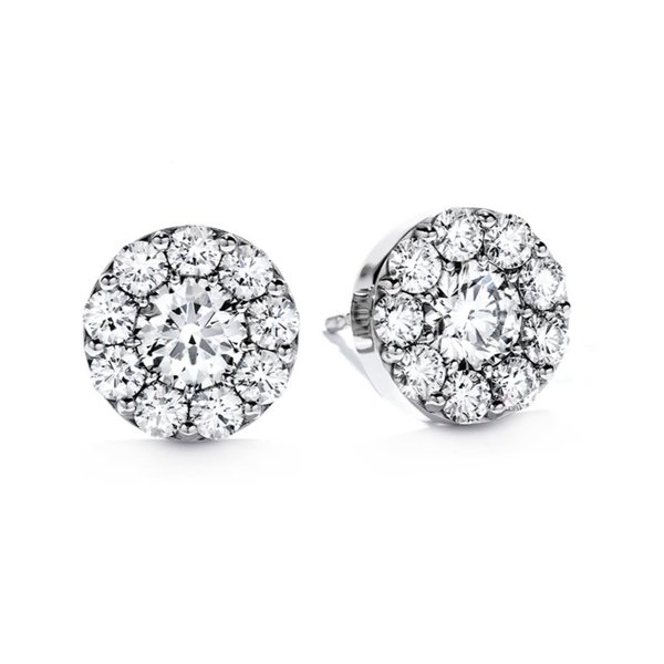 HEARTS ON FIRE LLC 18kw Fulfillment Round Earrings .95-1.07ct