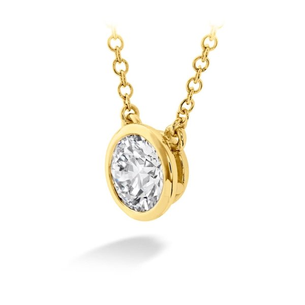 18ky Classic Bezel Solitaire Diamond Pendant .30ct - .35ct