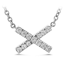 18kw Charmed X Diamond Pendant .12ct