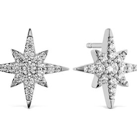 HEARTS ON FIRE LLC 18kw Charmed Starburst Earrings .40-.47ctw