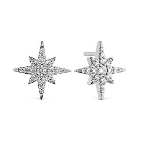 18kw Charmed Starburst Earrings .40-.47ctw
