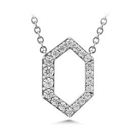 HEARTS ON FIRE LLC 18kw Charmed Hex Pendant .20-.24ctw