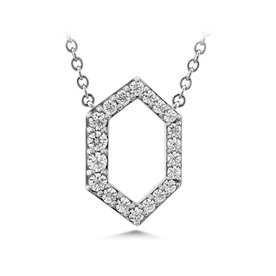 HEARTS ON FIRE LLC 18kw Charmed Hex Pendant .20-.24ctw