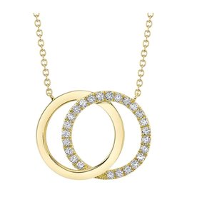 SHY CREATION INC 14K Yellow Gold 0.31ct Diamond Love Knot Circle Necklace