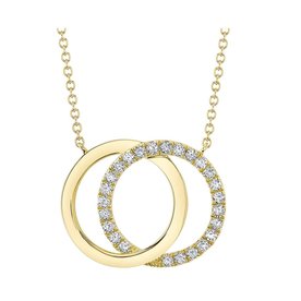 SHY CREATION INC 14K Yellow Gold 0.31ct Diamond Love Knot Circle Necklace SHY CREATION INC 14K Yellow Gold 0.31ct Diamond Love Knot Circle Necklace