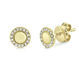 SHY CREATION INC 14K Yellow Gold .10ct Diamond Stud Earrings