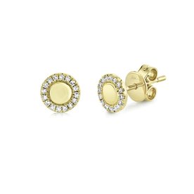 SHY CREATION INC 14K Yellow Gold .10ct Diamond Stud Earrings