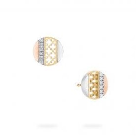 18k Tri-Gold .12ct Diamond Muse Dare to Dream Stud Earrings