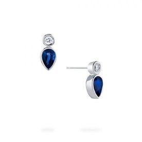 18kw .70ct Sapphire & .10ct Diamond Splash Stud Earrings