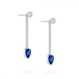 18kw .70ct Sapphire & .36ct Diamond Versatile Drop Earrings