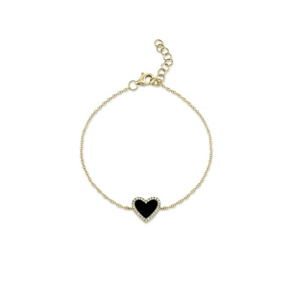 SHY CREATION INC 14k Yellow Gold .57ct Onyx & .09ct Diamond Bracelet