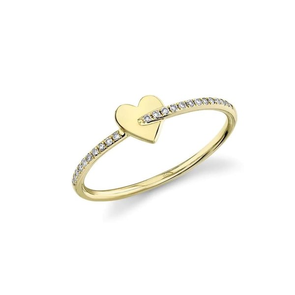 14K Yellow Gold .07ct Diamond Heart Ring