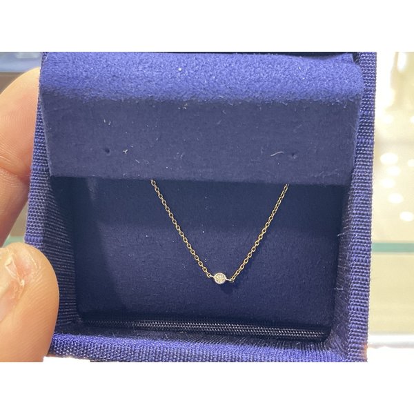 HEARTS ON FIRE LLC .01-.03ctw Hearts on Fire 18kt Rose and White Gold  Off-Set Single Bezel Dia Necklace
