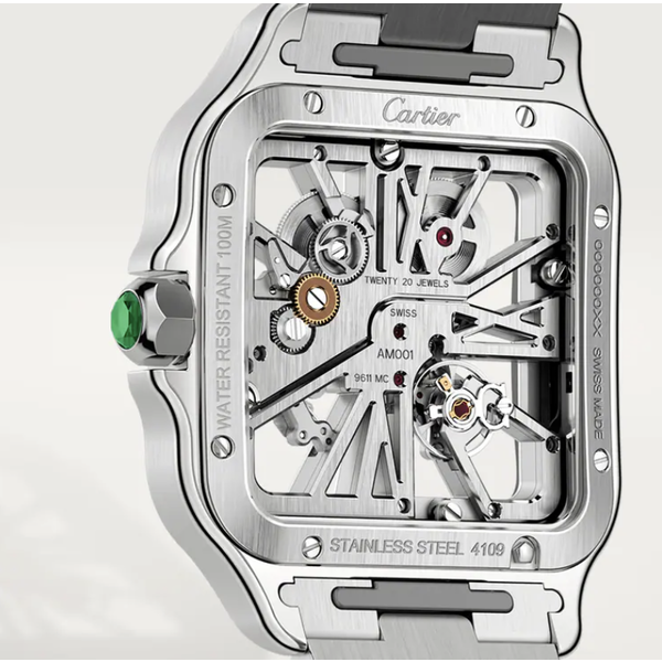 CARTIER Santos de Cartier Green Skeleton