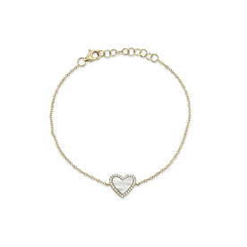 SHY CREATION INC 14K Yellow Gold .09C Diamond & .56C Mother-Of-Pearl Bracelet