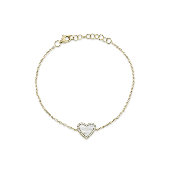 SHY CREATION INC 14K Yellow Gold .09C Diamond & .56C Mother-Of-Pearl Bracelet