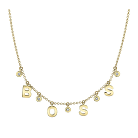 SHY CREATION INC 14K Yellow Gold .06C Diamond "BOSS" Necklace