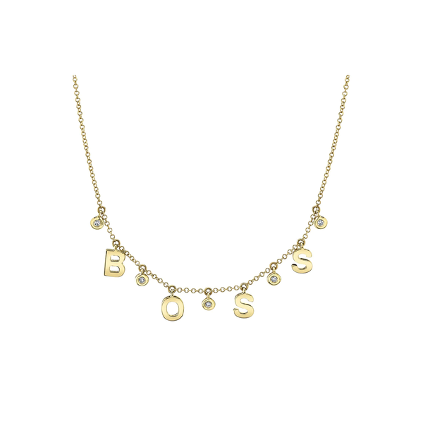 SHY CREATION INC 14K Yellow Gold .06C Diamond "BOSS" Necklace