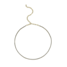 SHY CREATION INC 14K Yellow Gold .95C Diamond Tennis Necklace