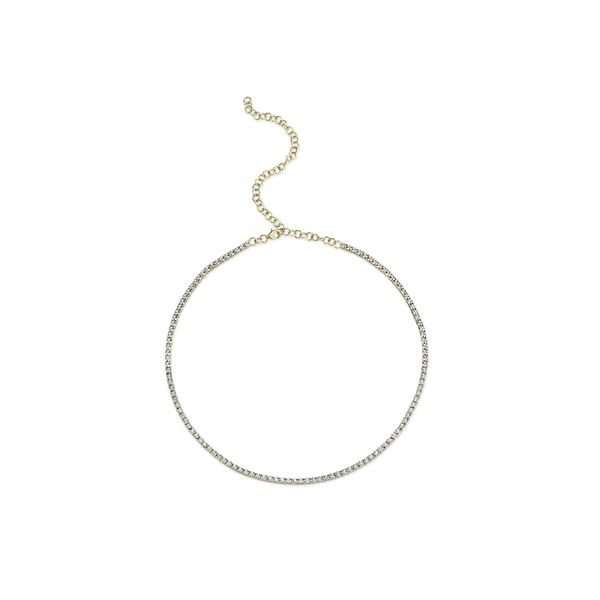 14K Yellow Gold .95C Diamond Tennis Necklace